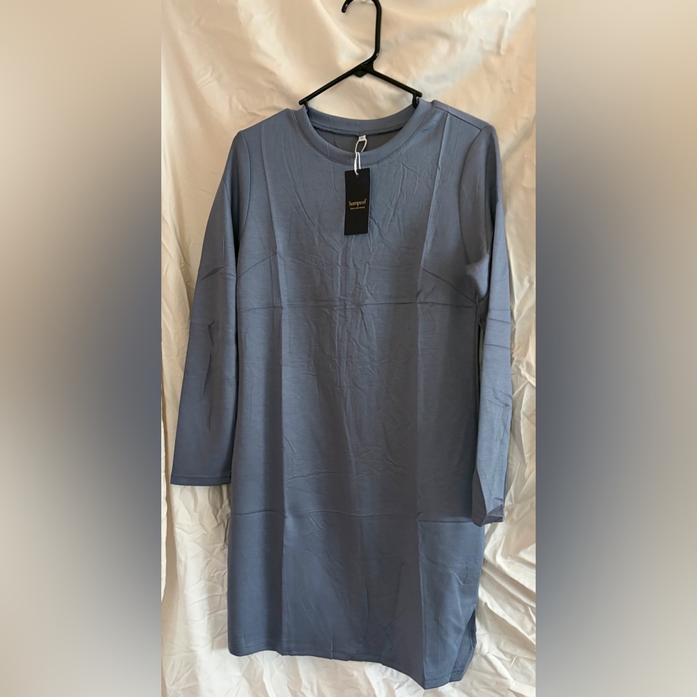Sampeel Soft Blue Long sleeved dress